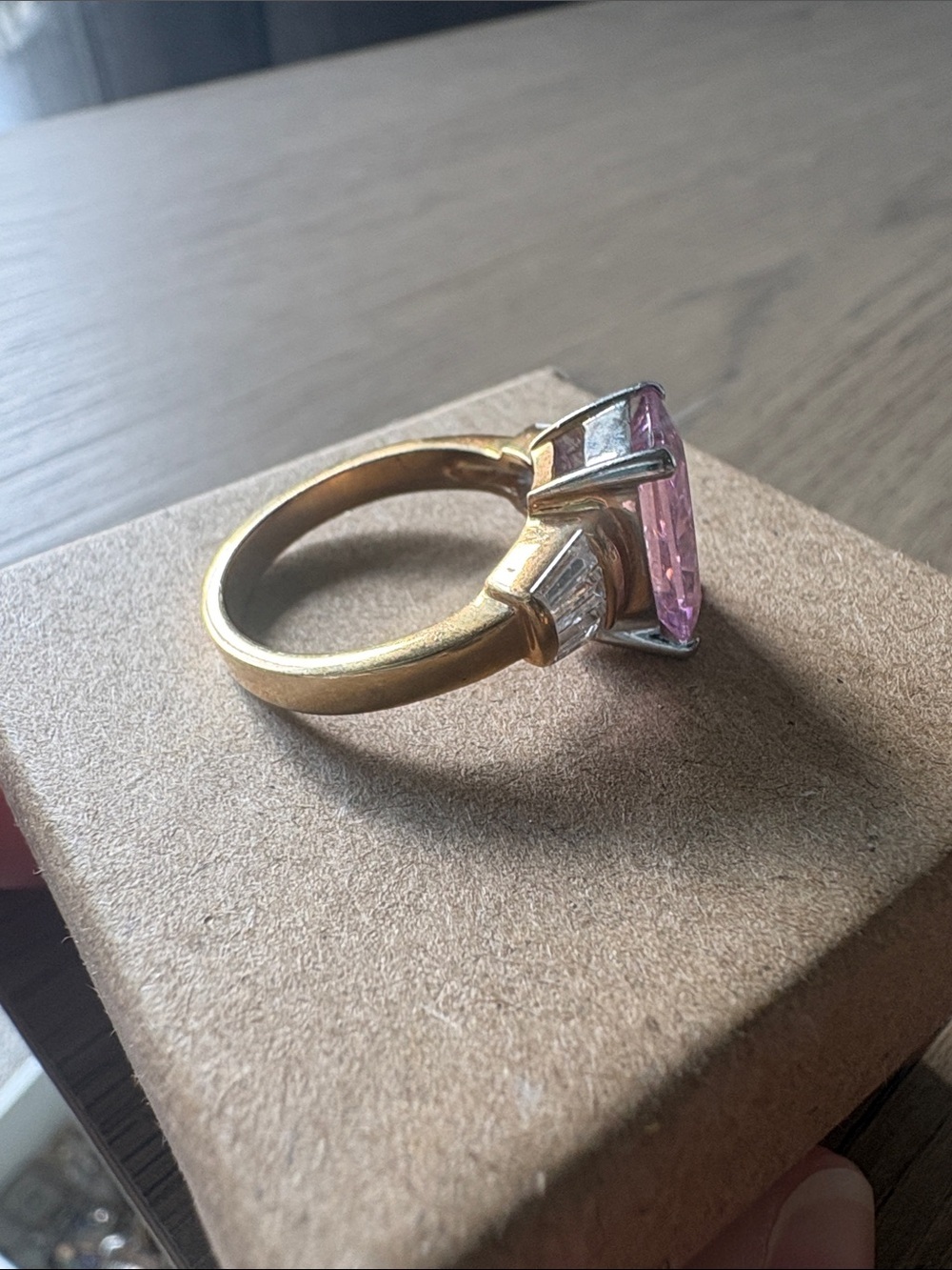Pink Emerald-Cut Stone Costume Jewelry - Picture 4 of 5